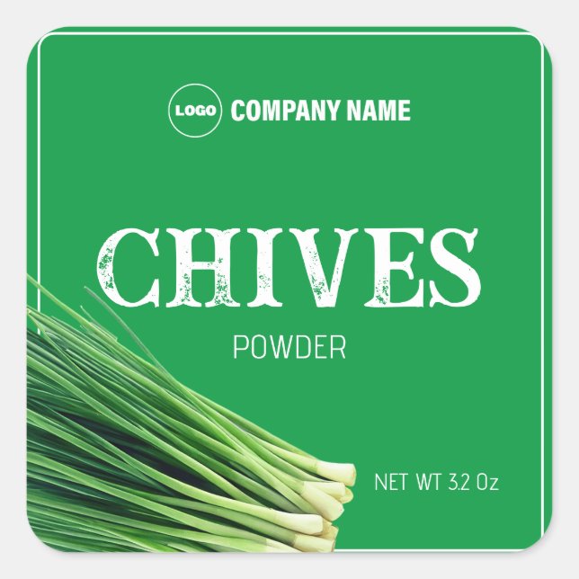 Chives Spice Label Custom Sticker (Front)