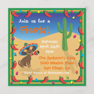 Chiwawa's Mexican Fiesta Party Invitation