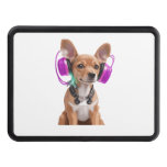 chiweenie dog listening to music   hitch cover