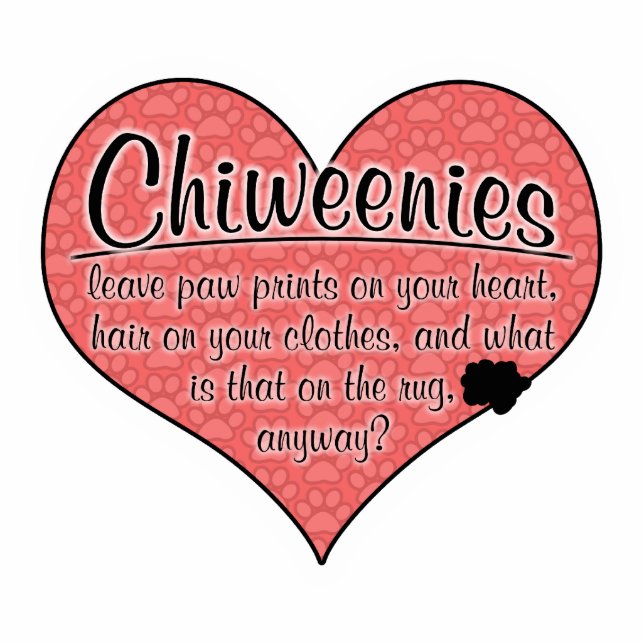 Chiweenie Paw Prints Dog Humor Cutout (Front)