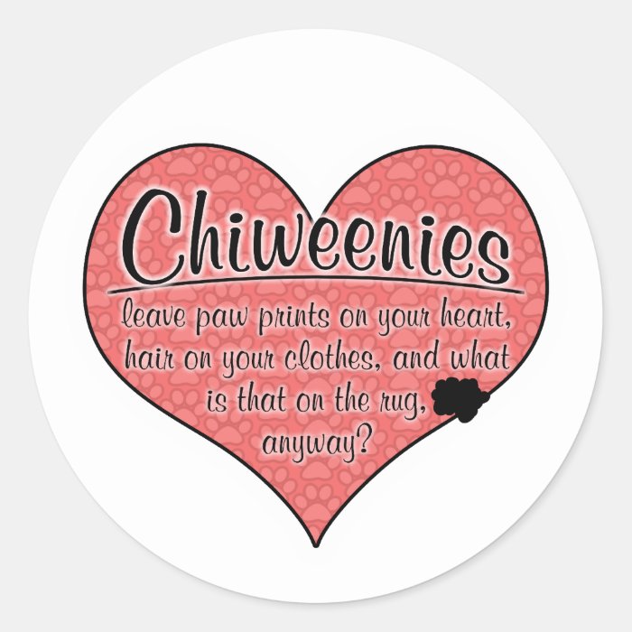 Chiweenie Paw Prints Dog Humor Stickers