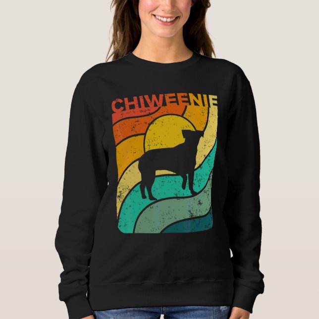 Chiweenie Vintage Sunset Mom Dad Sweatshirt (Front)