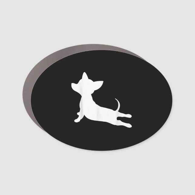 chiweenie yoga ness gift, chihuahua dachshund car magnet (Front)