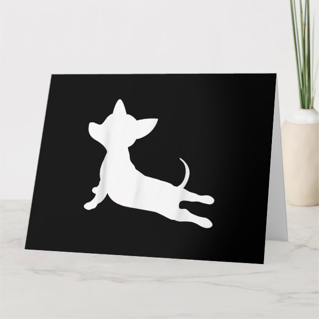 chiweenie yoga ness gift, chihuahua roofing dog card (Front)