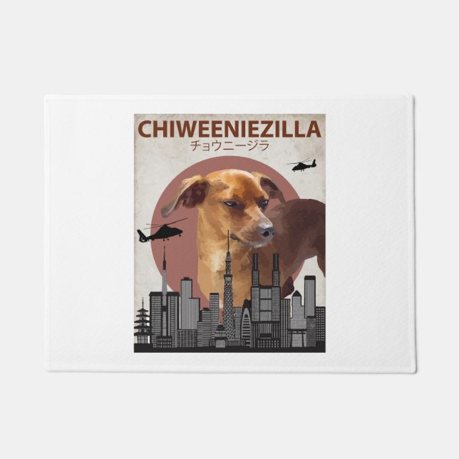 Chiweeniezilla Funny Chiweenie T-Shirt  Dog Lovers Doormat (Front)