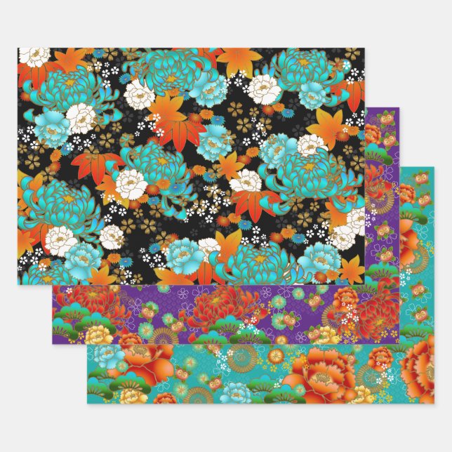 Chiyogami Yuzen Washi Style pattern paper sheets (Set)