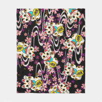 Chiyogami Yuzen Washi Style pattern Wrapping Paper Fleece Blanket