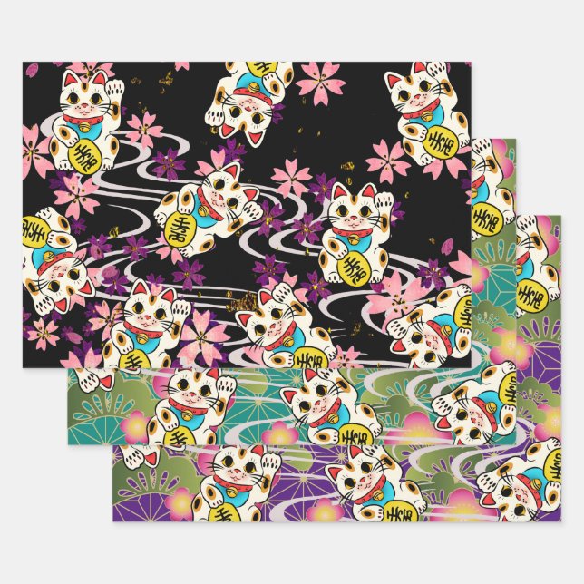 Chiyogami Yuzen Washi Style pattern Wrapping Paper Sheets (Set)