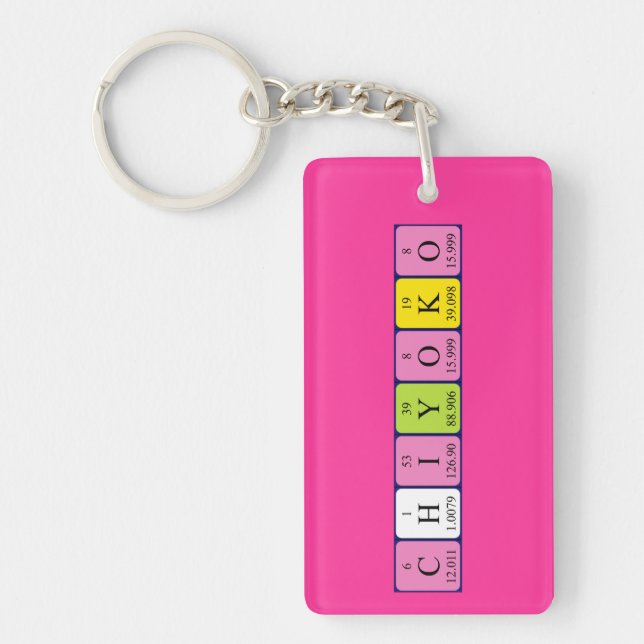 Chiyoko periodic table name keyring (Front)