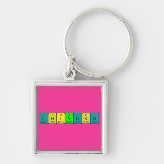 Chiyoko periodic table name keyring (Front)