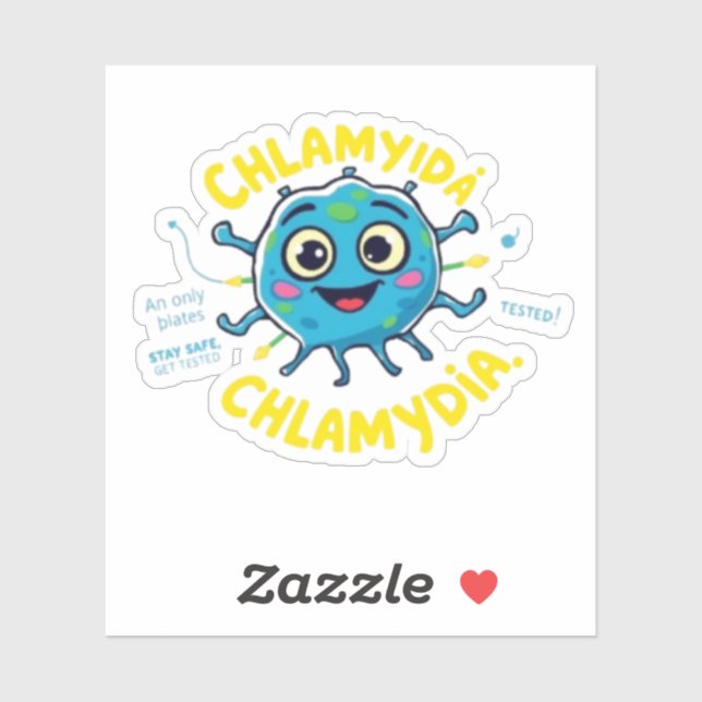 Chlamydia Awareness – Stay Safe, Get Tested! Fun S Sticker (Sheet)