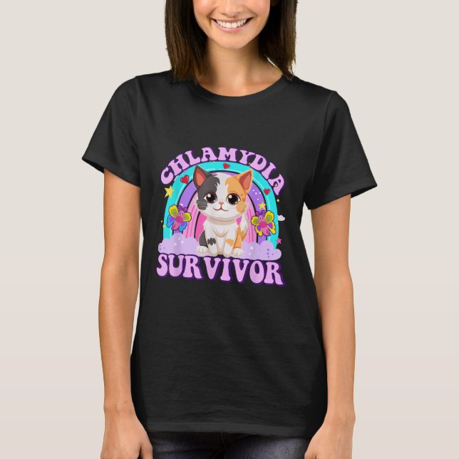 Chlamydia Survivor Cat Meme Funny Shirts For Men A (Front)