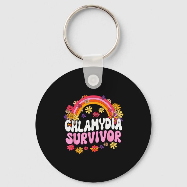 Chlamydia Survivor Funny Graphic  Keychain (Front)