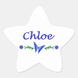 Chloe (Blue Butterfly) Star Sticker