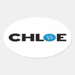Chloe button oval sticker