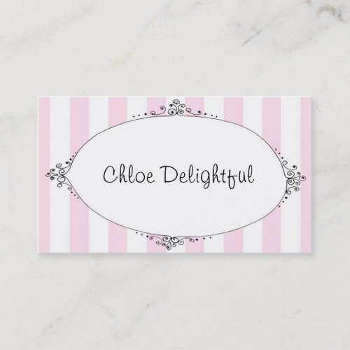 Chloe Delightful Pink Stripes Calling Cards Business Card Templates