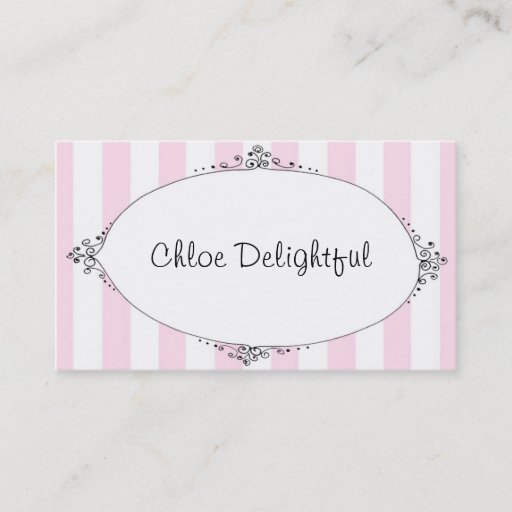 Customizable Chloe Delightful Pink Stripes Calling Cards Business Card Templates
