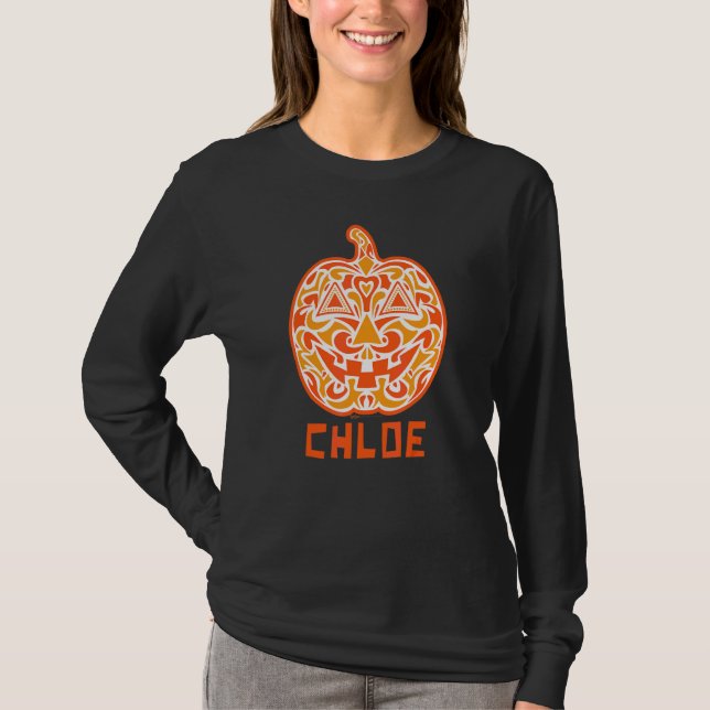 Chloe Halloween Sugar Skull Design T-Shirt (Front)