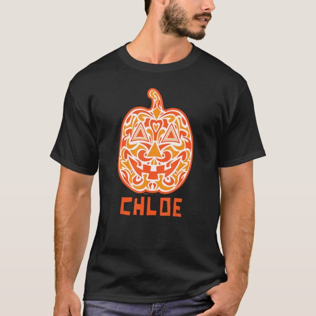 Chloe Halloween Sugar Skull Design T-Shirt (Front)