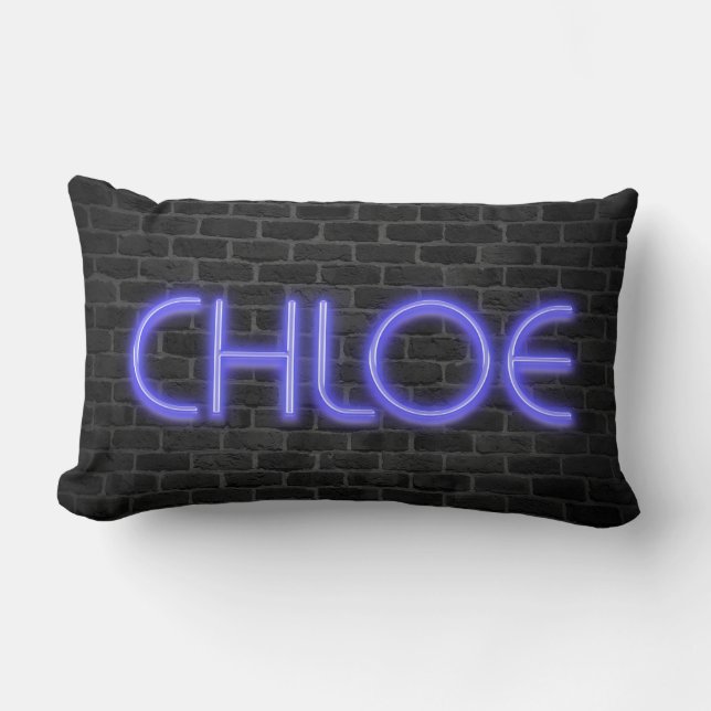 CHLOE In Neon Marquee Lights Lumbar Pillow (Front)