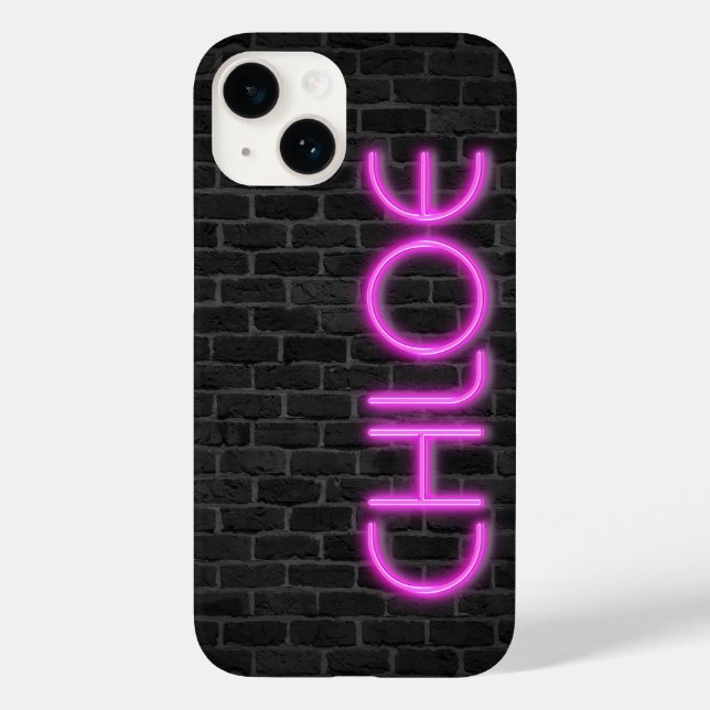 CHLOE In PINK Neon Lights Case-Mate iPhone Case (Back)