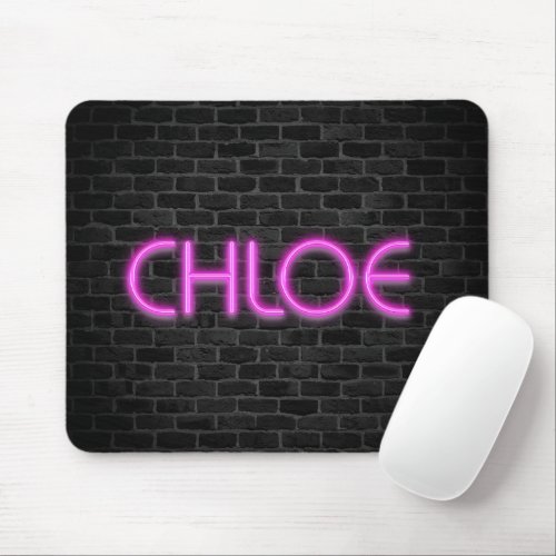 CHLOE In Pink Neon Lights  Mouse Pad