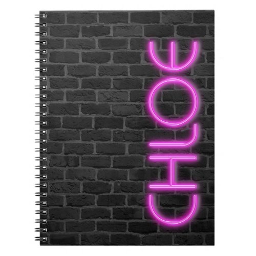 CHLOE In PINK Neon Lights  Notebook