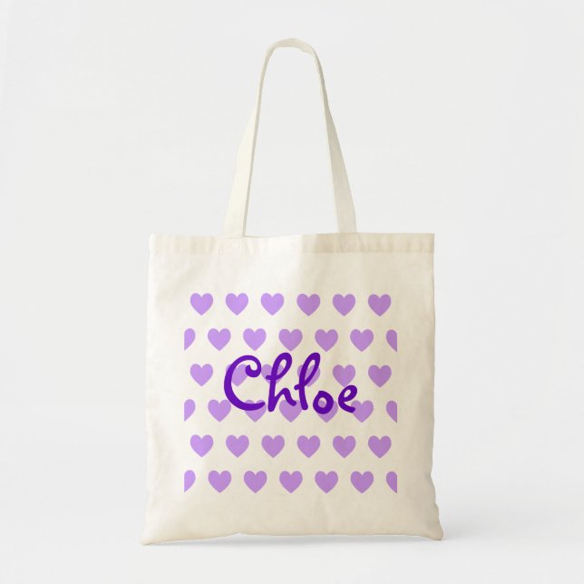 Chloe in Purple Tote Bag (Front)