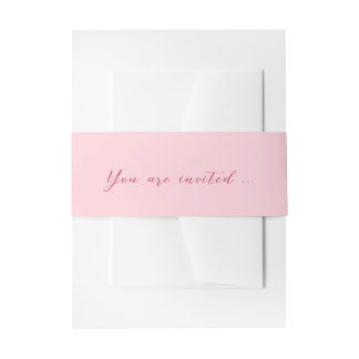CHLOE Modern Bold Pink Invitation Belly Band