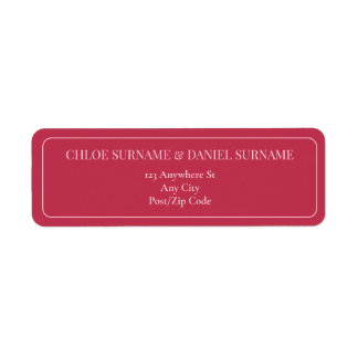 CHLOE Modern Bold Pink RSVP Return Address Label