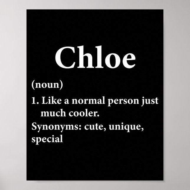 Chloe Name Definition Funny D  Poster (Front)