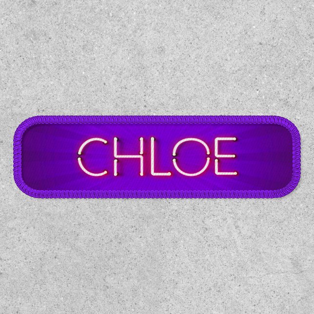 Chloe name in glowing neon lights patch (Front)
