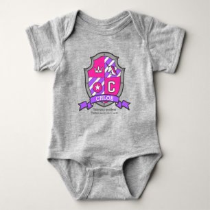 Chloe name meaning unicorn princess letter C Baby Bodysuit