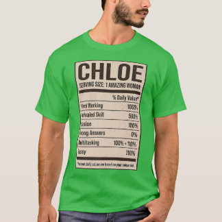 Chloe Nutrition Facts Name Nickname Alias Title Fr T-Shirt