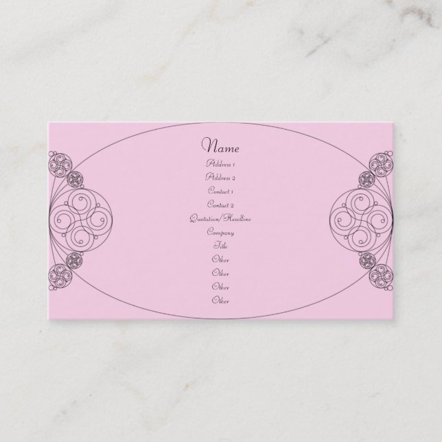 Chloe - Pink Business Card (Front)