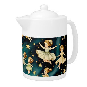 CHLOE ~ Reach For The Stars ~ Vintage Painting ~  Teapot