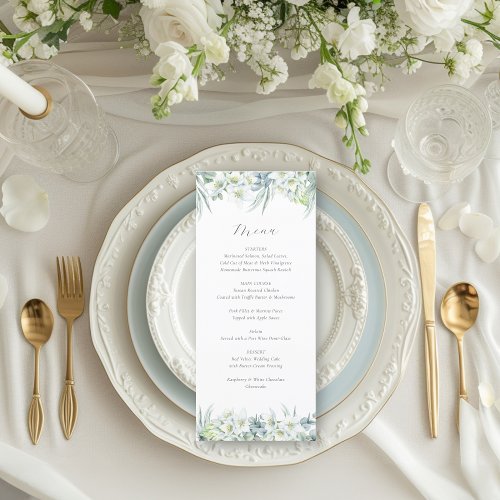 Chloe Simple Elegant Eucalyptus Greenery Wedding Menu