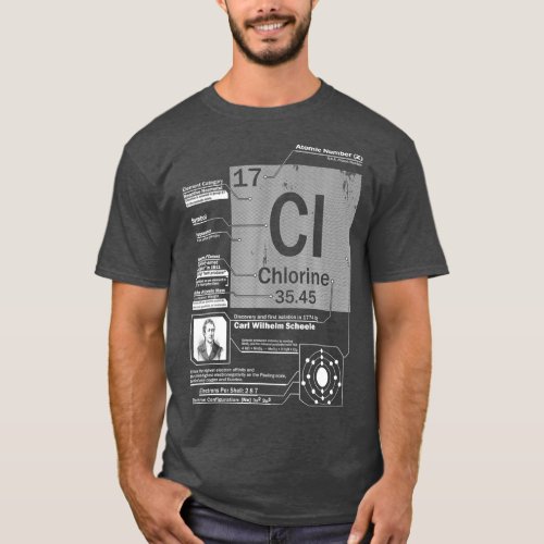 Chlorine Cl Element  Atomic Number 17 Science T_Shirt