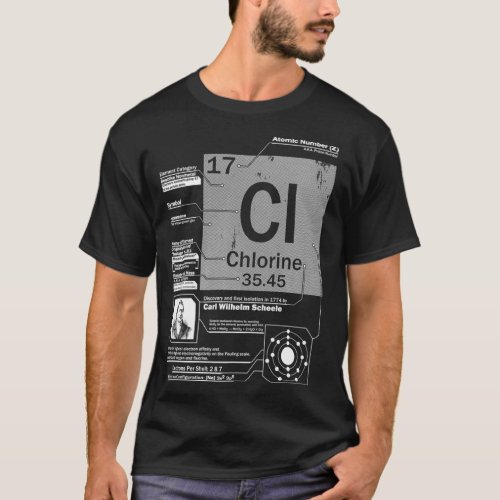 Chlorine Cl Element  Atomic Number 17 Science T_Shirt