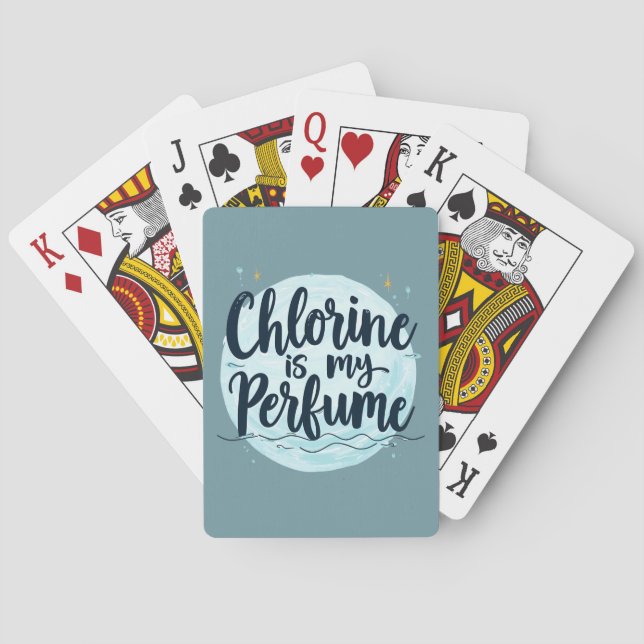 Chlorine Is My Perfume Funny Swimming Quote Poker Cards (Back)