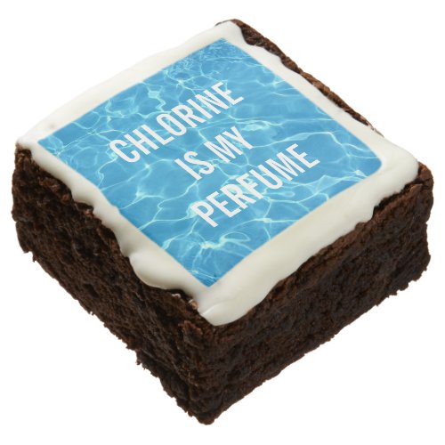 Chlorine Is My Perfume Swimming Pool Typographic Chocolate Brownie