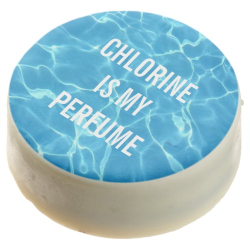 Chlorine Is My Perfume Swimming Pool Typographic Chocolate Dipped Oreo