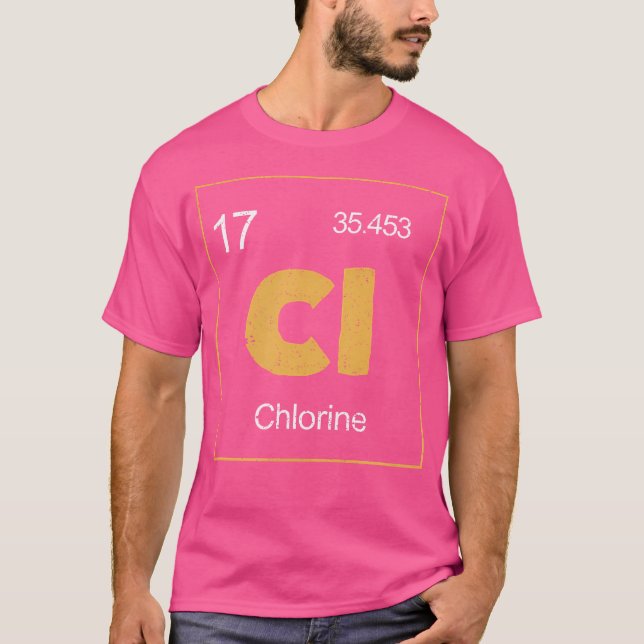 Chlorine Periodic Table Symbol Chemistry Funny Swi T-Shirt (Front)