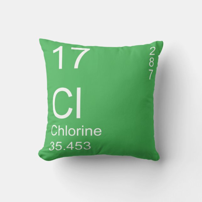 Chlorine Throw Pillow (Front)