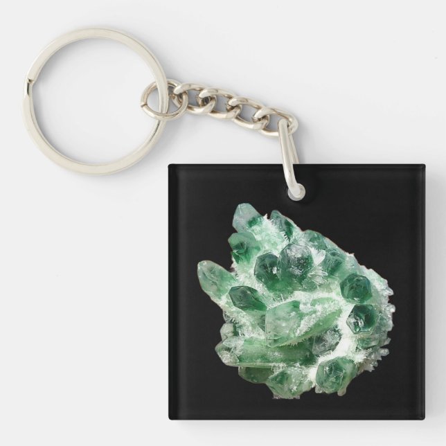 Chlorite Quartz Rock Crystal Keychain (Front)