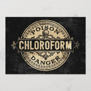 Chloroform Poison Label Vintage Style Invitation