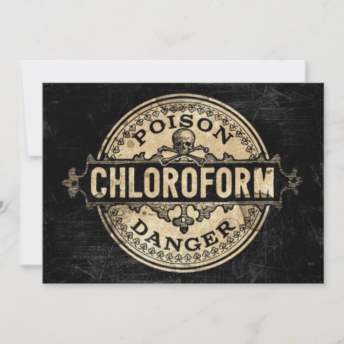 Chloroform Poison Label Vintage Style Invitation