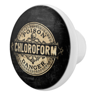 Chloroform Vintage Style Poison Label Ceramic Knob
