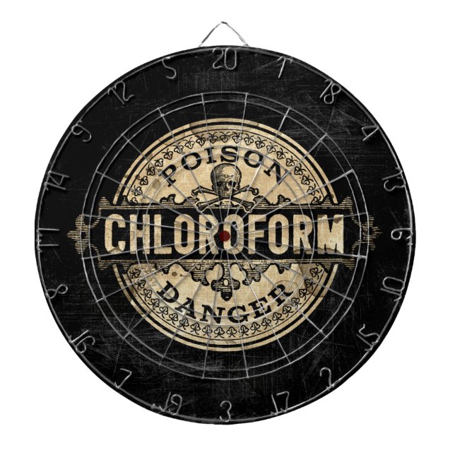 Chloroform Vintage Style Poison Label Dartboard (Front)