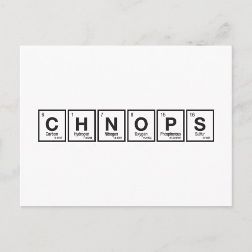 CHNOPS for All Postcard